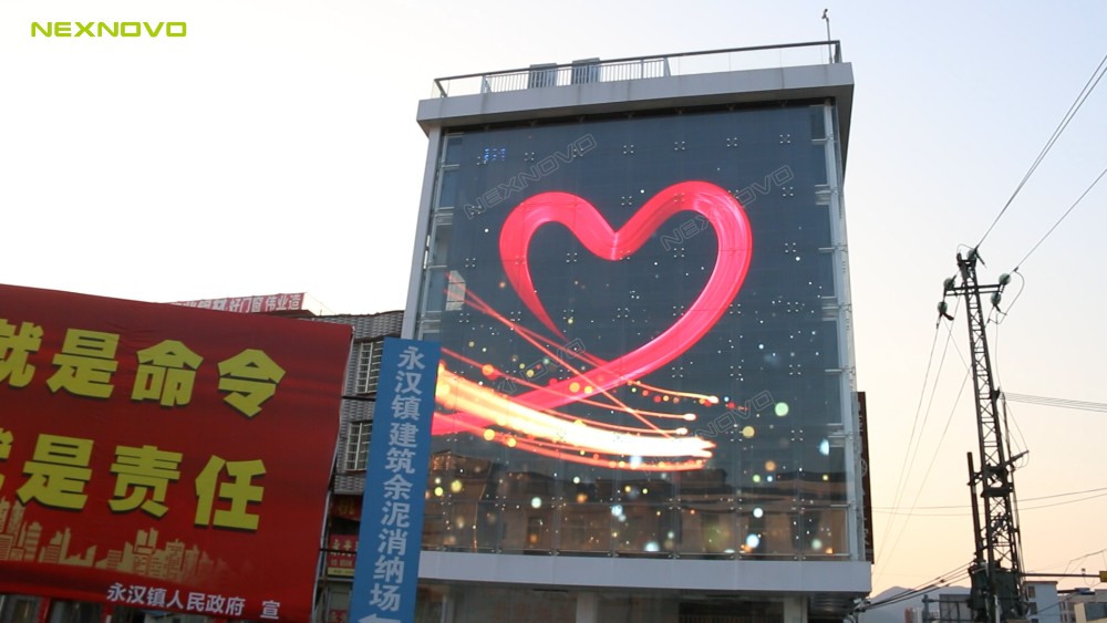 惠州龙门透明LED幕墙屏项目(图3)
