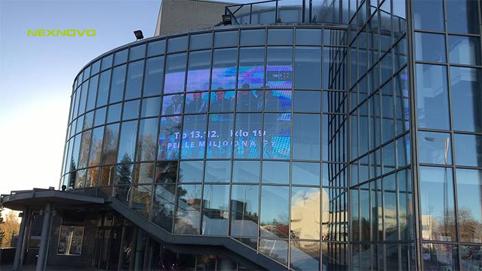 芬兰音乐厅透明LED幕墙屏项目(图2)