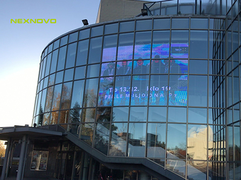 芬兰音乐厅透明LED幕墙屏项目