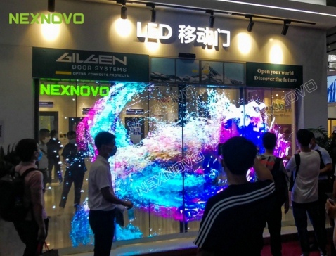 晶泓NS系列LED玻璃移动门燃爆中国建博会现场