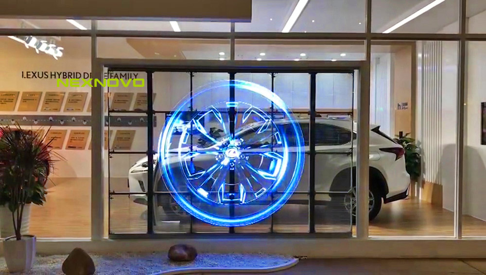 雷克萨斯品牌旗舰店LED透明橱窗显示屏项目(图1)