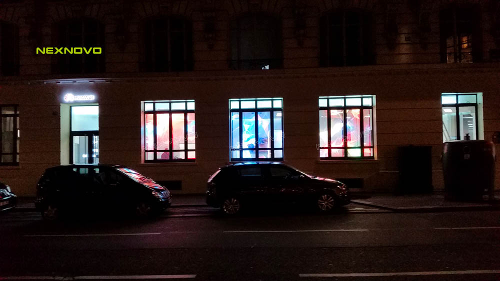 巴黎华为LED透明屏旗舰店橱窗项目(图5)