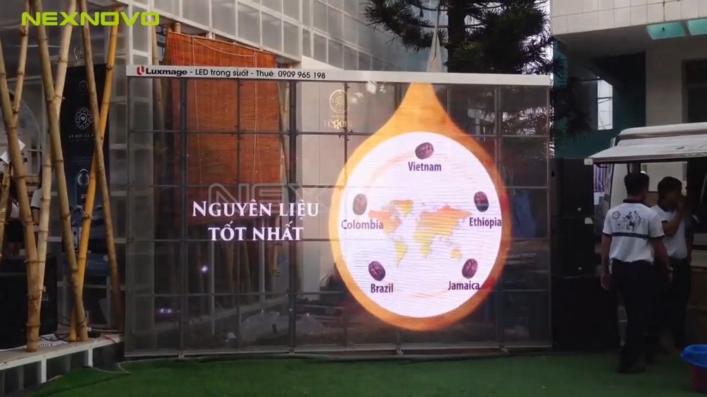 越南G7中原咖啡透明LED显示屏项目(图4)