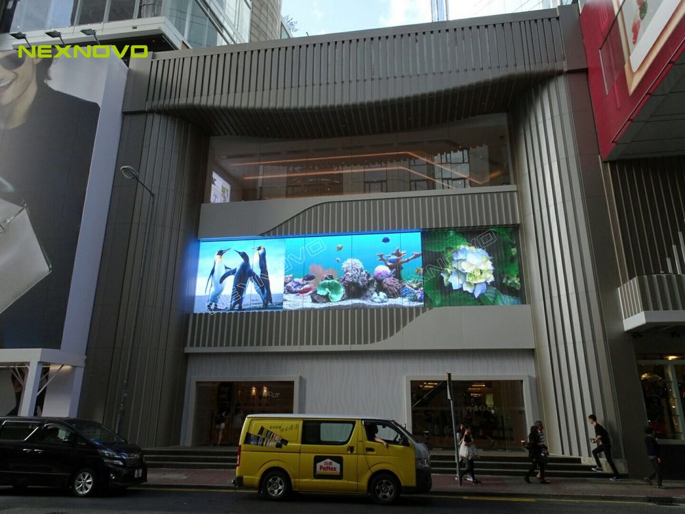 香港美丽华商场玻璃幕墙透明LED显示屏(图1)