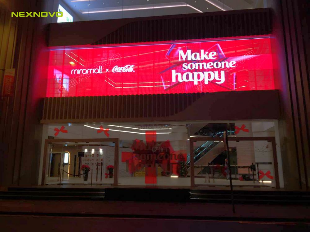 香港美丽华商场玻璃幕墙透明LED显示屏(图3)