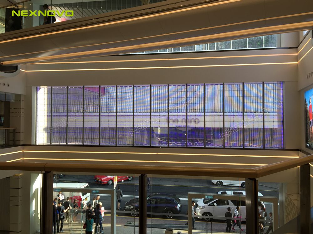 香港美丽华商场玻璃幕墙透明LED显示屏(图2)