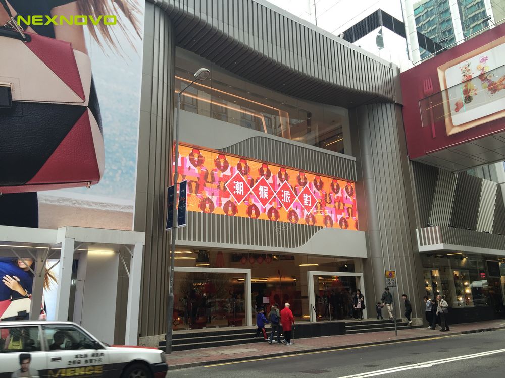 香港美丽华商场玻璃幕墙透明LED显示屏(图4)